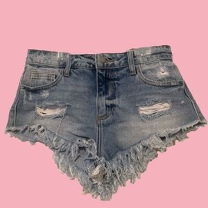 Ripped Jean Shorts